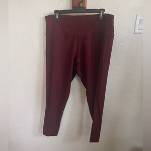 Plus Size Maroon and Black Leggings
